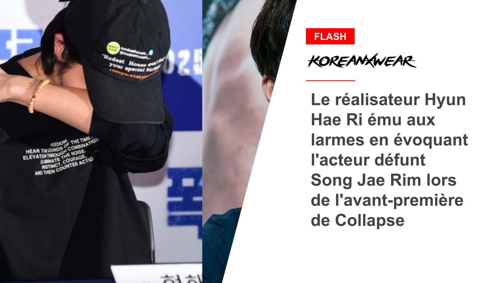 Director Hyun Hae Ri Moved to Tears While Talking About Late Actor Song Jae Rim at Collapse Premiere 